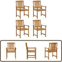 Chaises de jardin lot de 4 Bois d'acacia solide - Chaise De Jardin - Meubles De Jardin - Acacia - Mobilier De Jardin - Chaise En Bois