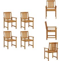 Chaises de jardin lot de 4 Bois d'acacia solide - Chaise De Jardin - Meubles De Jardin - Acacia - Mobilier De Jardin - Chaise En Bois
