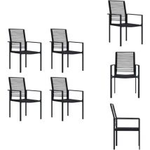 Chaises de jardin lot de 4 Rotin pvc Noir - Chaise De Jardin - Fauteuil De Jardin - Mobilier De Jardin - Set De Chaises De Jardin - Rotin Pvc