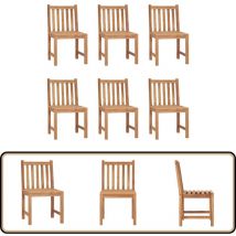 Chaises de jardin lot de 6 Bois de teck solide - Chaise De Jardin - Mobilier De Jardin - Chaise En Bois - Chaises En Bois - Terrasse