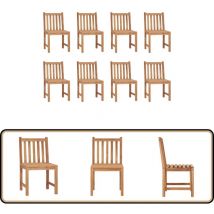 Chaises de jardin lot de 8 Bois de teck solide - Chaise De Jardin - Mobilier De Jardin - Chaise En Bois - Chaises En Bois - Teck
