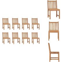 Chaises de jardin lot de 8 Bois de teck solide - Chaise De Jardin - Mobilier De Jardin - Chaise En Bois - Chaises En Bois - Teck