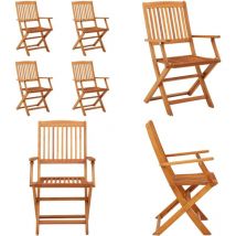Chaises de jardin pliables lot de 4 Bois d'eucalyptus massif - Chaise De Jardin - Meuble De Jardin - Mobilier De Jardin - Chaise Pliable - Chaise En