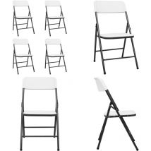 Vidaxl - Chaises de jardin pliables lot de 4 pehd Blanc - Chaise De Jardin Pliable - Chaise De Jardin Blanche - Mobilier De Jardin - Chaise