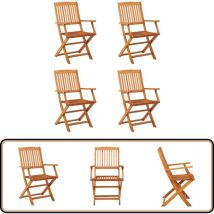 Chaises de jardin pliables lot de 4 Bois d'eucalyptus massif - Chaise De Jardin - Meuble De Jardin - Mobilier De Jardin - Chaise Pliable - Chaise En