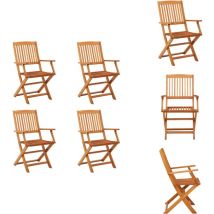 Chaises de jardin pliables lot de 4 Bois d'eucalyptus massif - Chaise De Jardin - Meuble De Jardin - Mobilier De Jardin - Chaise Pliable - Chaise En