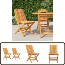 Chaises de jardin pliantes lot de 2 47x47x89cm bois massif teck - Chaise De Jardin - Chaise Pliante - Mobilier De Jardin - Teck Massif - Chaise