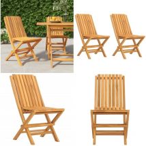 Chaises de jardin pliantes lot de 2 47x47x89cm bois massif teck - Chaise De Jardin - Chaise Pliante - Mobilier De Jardin - Teck Massif - Chaise