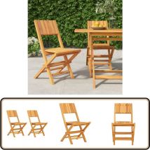 Chaises de jardin pliantes lot de 2 47x61x90cm bois massif teck - Chaise De Jardin - Chaise Pliante - Mobilier De Jardin - Teck - Terrasse