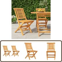 Chaises de jardin pliantes lot de 2 47x63x90cm bois massif teck - Chaise De Jardin - Chaise Pliante - Mobilier De Jardin - Teck - Terrasse
