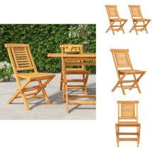 Chaises de jardin pliantes lot de 2 47x63x90cm bois massif teck - Chaise De Jardin - Chaise Pliante - Mobilier De Jardin - Teck - Terrasse