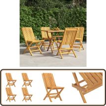 Chaises de jardin pliantes lot de 4 47x47x89cm bois massif teck - Chaise De Jardin - Chaise Pliante - Mobilier De Jardin - Teck - Terrasse