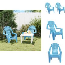 Chaises de jardin pour enfants lot de 2 bleu 37x34x44 cm pp - Chaise Enfant - Mobilier Jardin - Chaise Extérieure - Fauteuil Enfant - Décoration
