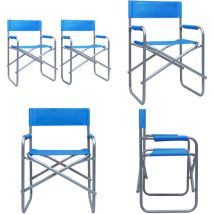 Chaises de metteur en scène lot de 2 Acier Bleu - Chaise Pliable - Chaise De Jardin - Chaise Extérieure - Chaise Résistante Aux Intempéries - Chaise
