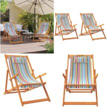 Chaises de plage pliables lot de 2 multicolore tissu - Chaise De Plage - Chaise Pliante - Chaise Inclinable - Mobilier De Jardin - Fauteuil De Jardin