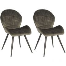 Label51 - Chaises à manger lot de 2 Sil 51x64x87 cm vert velours