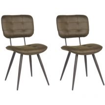 Label51 - Chaises à manger lot de 2 Gus 49x60x87 cm vert armée