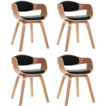 Chaises à manger lot de 4 bois courbé et similicuir Vidaxl