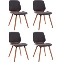 Chaises à manger lot de 4 gris tissu Vidaxl Dark brown and grey