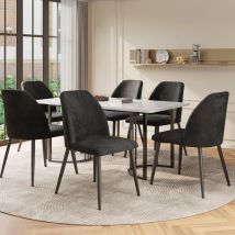 Redom - Chaises de salle à manger avec dossier (6 pièces), chaise de cuisine, chaise de salon de salle à manger, chaise ergonomique, pieds de chaise