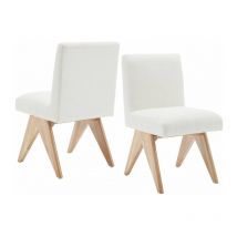 Wahson Office Chairs - Chaises de Salle à Manger Bois Lot de 2 Chaise Salle a Manger Rétro avec Pied Bois Chaise de Cuisine Rembourrées avec Dossier,