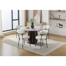 Chaises De Salle À Manger En Fausse Fourrure Lot De 4 Chaise Salle A Manger Moderne, Chaise De Cuisine Sans Accoudoirs,beige