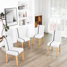 Dyhome - Chaises de salle à manger (lot de 4), chaises de cuisine en cuir pu, chaises de salle à manger à haut dossier, chaises de salle à manger en