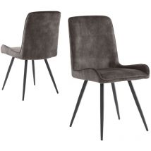 Arturesthome - Chaises de salle à manger ergonomiques gris foncé-pieds en métal, lot de 2
