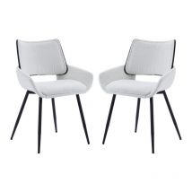 Wahson Office Chairs - Chaises de Salle à Manger Lot de 2 Chaise Salle a Manger Fausse Fourrure Chaise de Cuisine Moderne avec Dossier Bois, Pied
