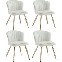Wahson Office Chairs - Chaises de Salle a Manger Lot de 4 Chaise Salle à Manger Moderne avec Coussin Épais Chaise de Cuisine avec Pied Doré, Velours,