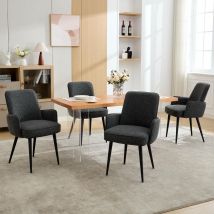 Dyhome - Chaises de salle à manger (lot de 4), Chaise de salle à manger rembourrée, Chaise de cuisine avec accoudoirs, Chaise de salon moderne avec