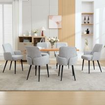 Dyhome - Chaises de salle à manger (lot de 6), Chaise de salle à manger rembourrée, Chaise de cuisine avec accoudoirs, Chaise de salon moderne avec