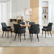 Dyhome - Chaises de salle à manger (lot de 6), Chaise de salle à manger rembourrée, Chaise de cuisine avec accoudoirs, Chaise de salon moderne avec