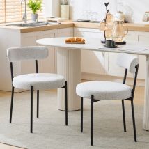 Arturesthome - Chaises de salle à manger modernes, rondes, rembourrées, en tissu éponge,lot de 2