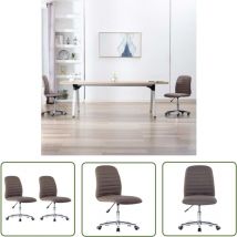 Doc&et² - The Living Store Chaises à manger lot de 2 taupe tissu - Chaise De Salle à Manger - Chaise De Cuisine - Chaise Ajustable - Chaise Rotative
