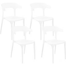 Chaises de Salle à Manger Blanches en Plastique Empilables à Accoudoirs Gubbio