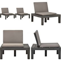 Chaises de salon de jardin et coussins 2pc Plastique Anthracite - Chaise De Jardin - Fauteuil De Jardin - Mobilier De Jardin - Chaises En Plastique