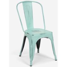 Ahd Amazing Home Design - chaise de cuisine design industriel vintage en métal shabby chic style steel old - Turquoise