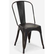 Ahd Amazing Home Design - chaise de cuisine design industriel vintage en métal shabby chic style steel old - Noir
