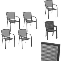 Chaises d'extérieur lot de 4 Design maillé Anthracite Acier - Chaise De Jardin - Chaises De Terrasse - Mobilier De Jardin - Set De Chaises - Chaise