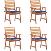 Vidaxl - Lot de 4 Chaises Scandinave - Chaises de salle à manger de jardin avec coussins Acacia massif