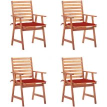 Vidaxl - Lot de 4 Chaises Scandinave - Chaises de salle à manger de jardin avec coussins Acacia massif
