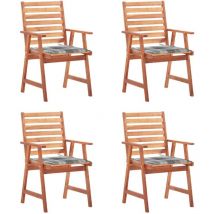 Vidaxl - Lot de 4 Chaises Scandinave - Chaises de salle à manger de jardin avec coussins Acacia massif