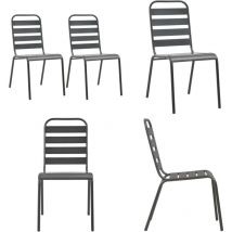 Chaises empilables de d'extérieur lot de 2 Acier Gris - Chaise De Jardin - Chaise Empilable - Mobilier De Jardin - Style Industriel - Chaise En Métal