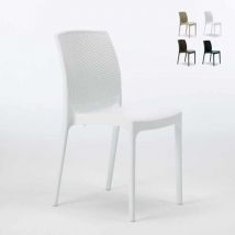 20 Chaises de Jardin en Poly-rotin Boheme Grand Soleil café bar restaurant - Blanc