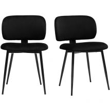 Miliboo - Chaises noires en tissu velours et métal (lot de 2) atrium