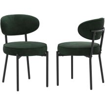 Colamy 2er-set Moderne Esszimmerstühle, Mit Robusten Metallbeinen Und Besonders Komfortabler Sitzfläche - Grün