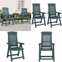Chaises inclinables de jardin lot de 2 vert pp - chaise de jardin inclinable - chaises de jardin inclinables - Home & Living - Vert