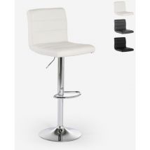 Tabouret de bar et cuisine moderne pivotant en similicuir Pomona - Blanc