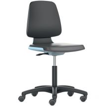 Bimos - Chaise d'atelier pivotante Labsit rouleaux coque de siège anthracite mousse intégrale noir 450-650 mm